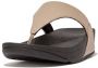 FitFlop Lulu Leather Toepost Slippers Beige Dames - Thumbnail 1