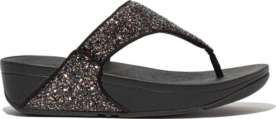 FitFlop Lulu Multi-Tonal Glitter Toe-Post Sandals Vrouwen Zwart Multi
