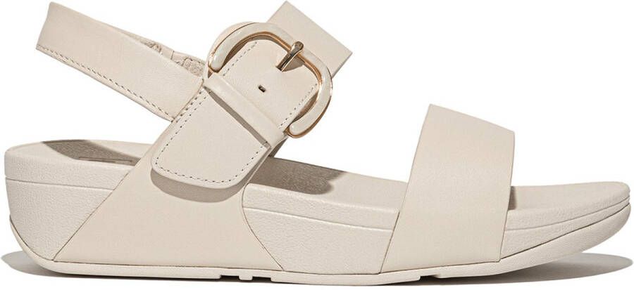FitFlop Lulu Resin-Buckle Leather Back-Strap Sandals BEIGE