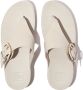FitFlop Lulu Resin-Buckle Leather Toe-Post Sandals BEIGE - Thumbnail 1