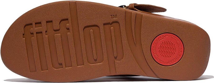 FitFlop Lulu Resin-Buckle Leather Toe-Post Sandals BRUIN