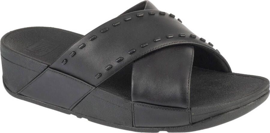 FitFlop Lulu Rubber-Stud GB2-001 Vrouwen Zwart Slippers