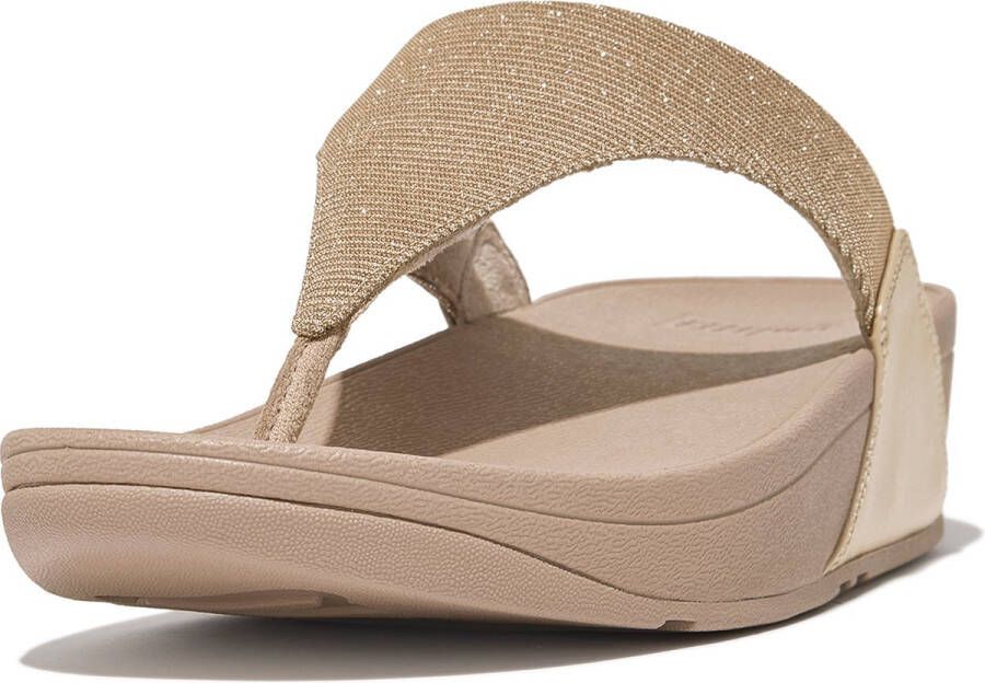 FitFlop Lulu Shimmerlux Toe Post Sandals Teenslippers beige