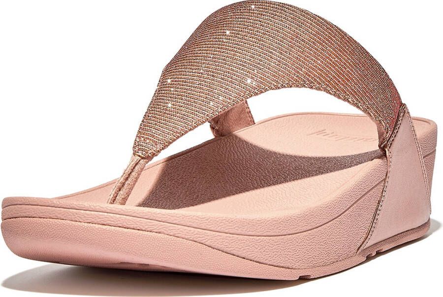 FitFlop Lulu Shimmer Lux dames slipper Rose goud