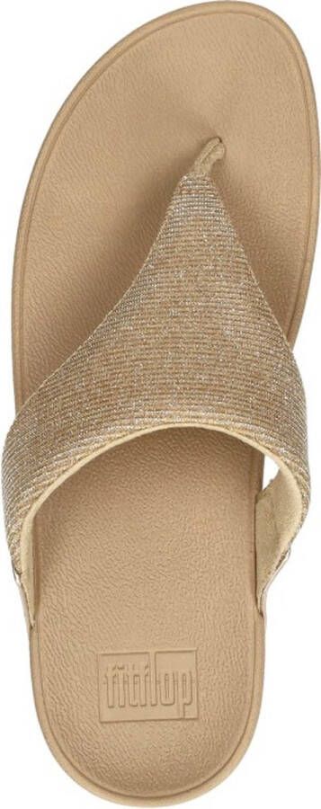 FitFlop Lulu Shimmerlux Toe Post Sandals Teenslippers beige