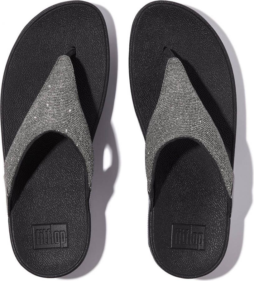 FitFlop Lulu Shimmerlux Toe-Post Sandals Vrouwen Pewter