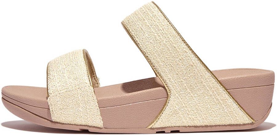 FitFlop Lulu Shimmerweave Slides BEIGE
