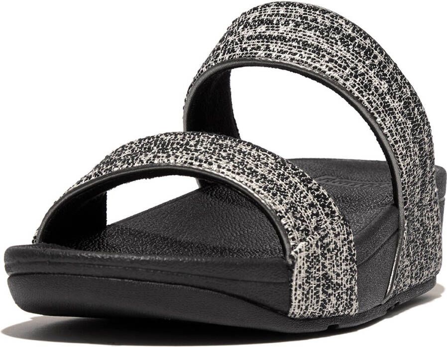 FitFlop Lulu Shimmerweave Slides ZWART