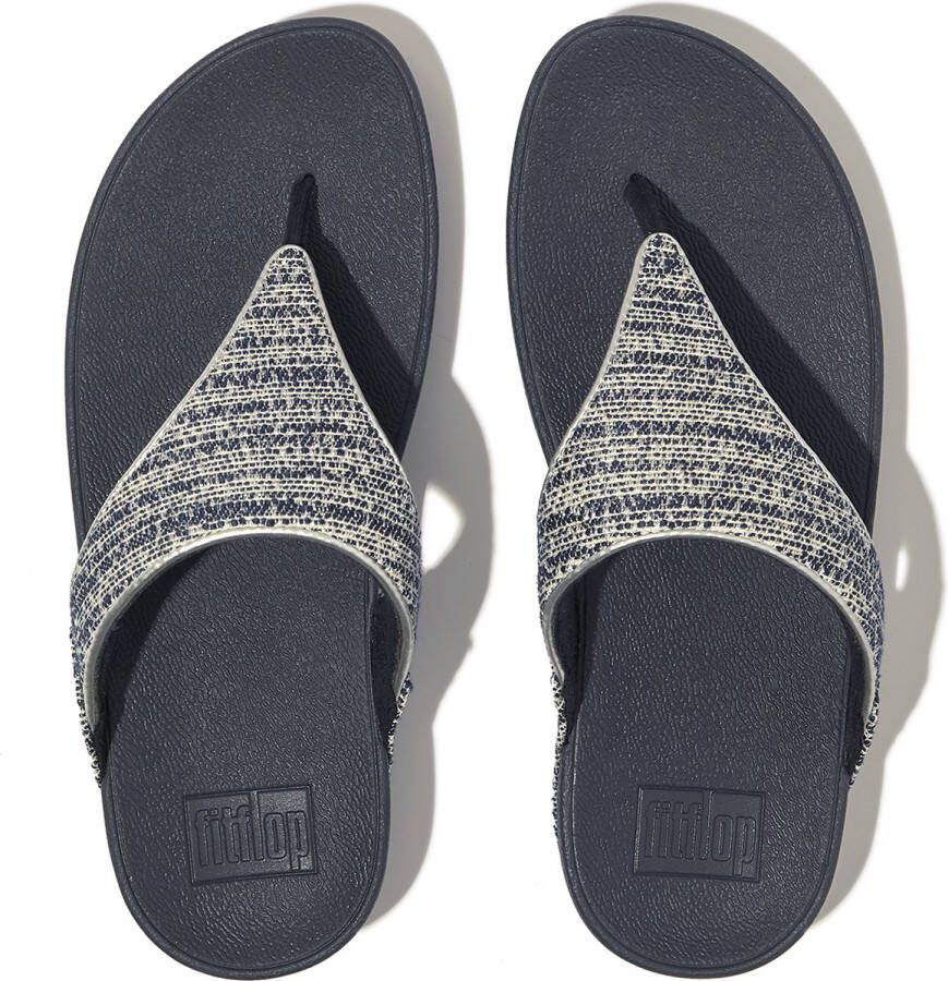 FitFlop Lulu Shimmerweave Toepost Sandalen Slippers BLAUW