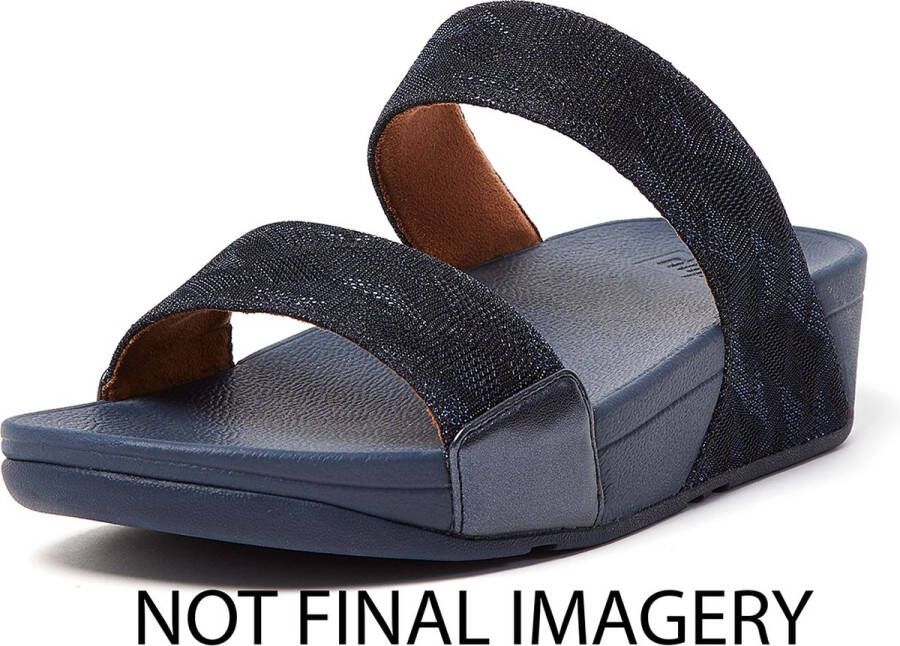 FitFlop Lulu Dames Slide Donkerblauw Geo Glitz Met Glitters en Patroon BLAUW