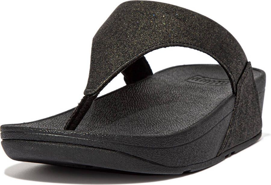 Fit Flop lulu toe post sparkle EU9 090 all black Zwart