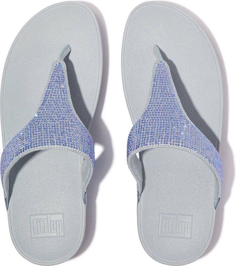 Fitflop Dianets LULU CRYSTAL EMBELLISHED TOE-POST SANDALS HOTFIX sleehak zomerschoen teen-scheider met zachte teenband