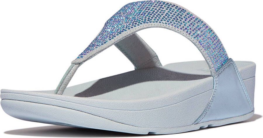 Fitflop Dianets LULU CRYSTAL EMBELLISHED TOE-POST SANDALS HOTFIX sleehak zomerschoen teen-scheider met zachte teenband