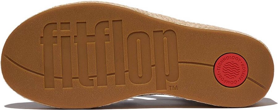 FitFlop Platfforms Espadr. Leather Fisherman Wedge Sandals ZWART