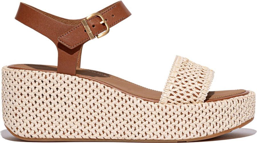 Fitflop Sleehaksandaaltjes PLATFFORMS WOVEN WEDGE plateau sandaal zomerschoen in verfijnde uitstraling