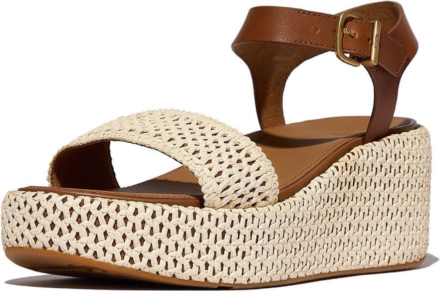 Fitflop Sleehaksandaaltjes PLATFFORMS WOVEN WEDGE plateau sandaal zomerschoen in verfijnde uitstraling