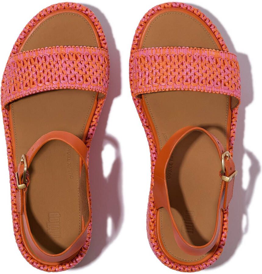 Fitflop Sleehaksandaaltjes PLATFFORMS WOVEN WEDGE plateau sandaal zomerschoen in verfijnde uitstraling