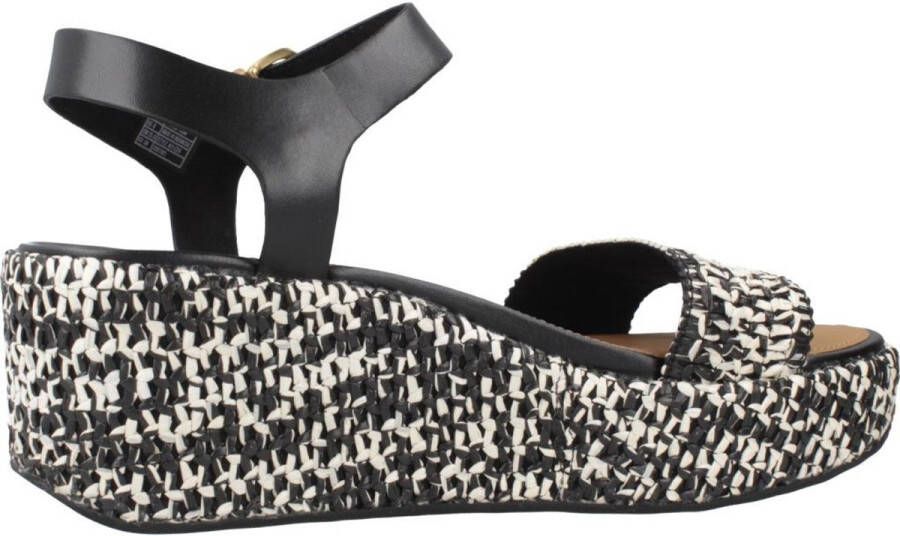 FitFlop Platfforms Woven Wedge Ankle-Strap Sandals ZWART