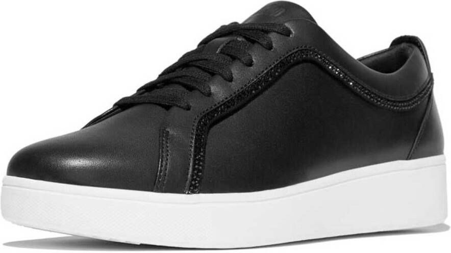 FitFlop Rally Crysal Trim Leather Schoenen Zwart Vrouw