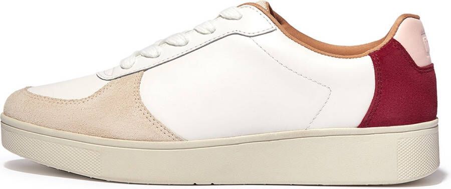 FitFlop Rally Leather Suede Panel Sneakers WIT