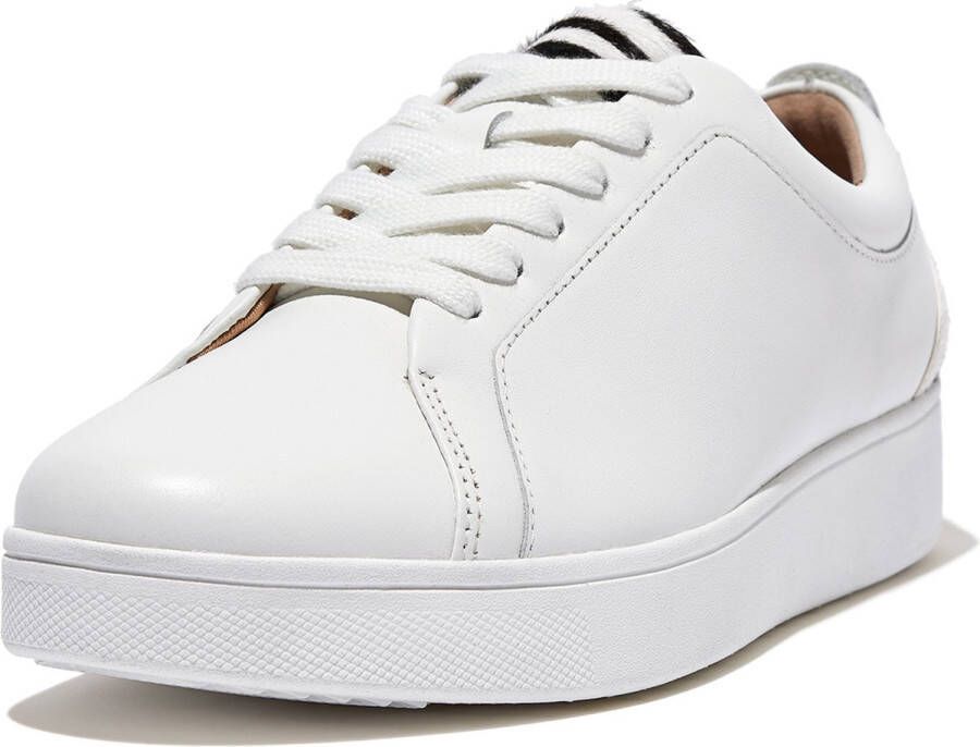 FitFlop Rally Zebra-Back Leather Sneakers WIT