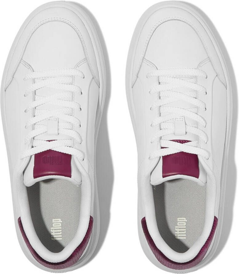 FitFlop Rtg Sequin-Backtab Leather Sneakers WIT