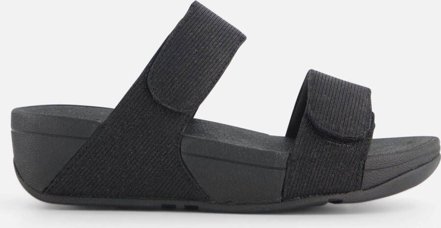 FitFlop Lulu Adjustable Shimmerlux Slides Dames Slippers All Black