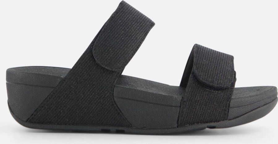 FitFlop Lulu Adjustable Shimmerlux Slides Dames Slippers All Black