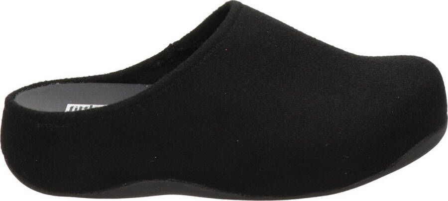 FitFlop ™ Vrouwen Harde zool Pantoffels dichte Sloffen Shuz Vilt Zwart