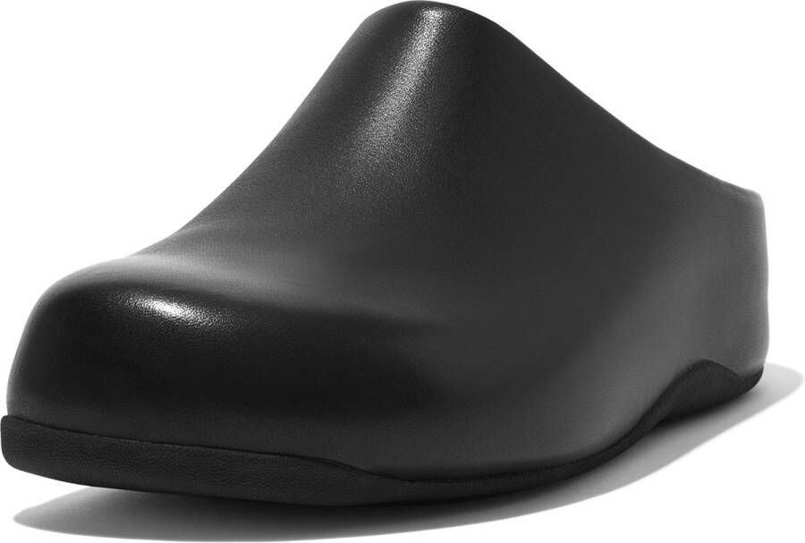 FitFlop Shuv Leren Pantoffels Sloffen ZWART - Foto 2