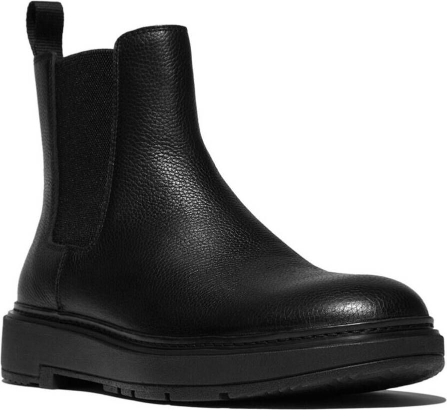 FitFlop Skandi Tumbled Leather Chelsea Booties Zwart Man