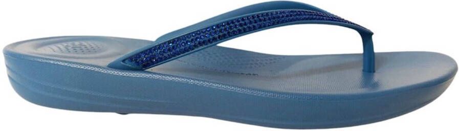 FitFlop Slipper Iqushion Sparkle French Blue Blauw