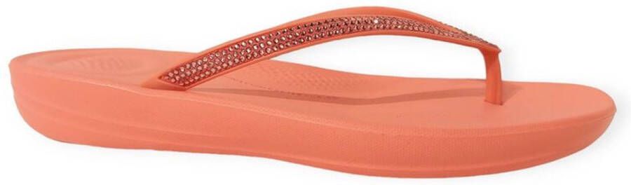 Fitflop Teenslippers IQUSHION SPARKLE CLASSIC sleehak zomerschoen slippers met fonkelende glitterafwerking