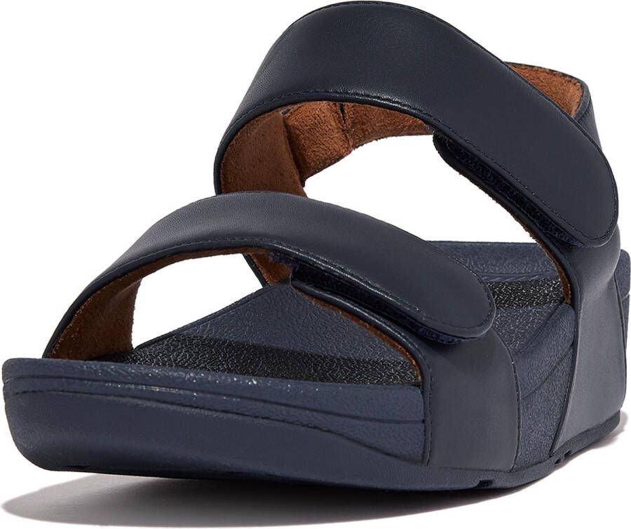 FitFlop Slipper Lulu Adjustable Leather Back-Strap Sandals Blauw