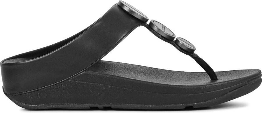 FITFLOP Slippers Dames Fe5 Maat: 40 Materiaal: Leer Kleur: Zwart - Foto 2