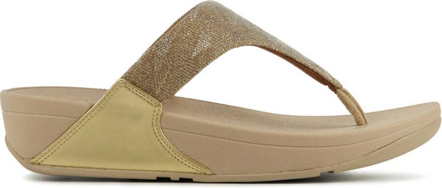 FitFlop Lulu Geo Glitz Toepost Slippers voor Vrouwen Goud