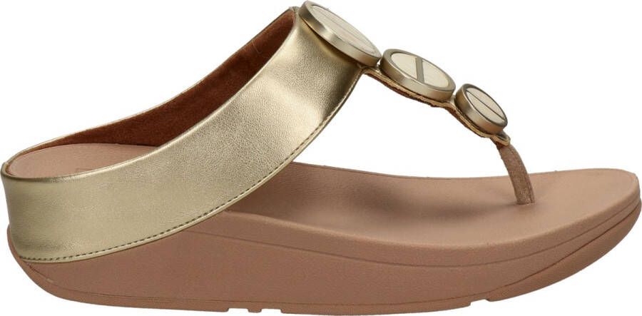 FitFlop Halo Metallic-Trim Toe-Post Sandals BRUIN