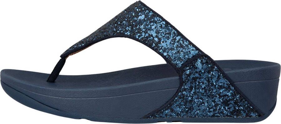 FITFLOP Teenslippers Dames Lulu Glitter Toe-post Maat: 43 Materiaal: Leer Kleur: Blauw - Foto 7