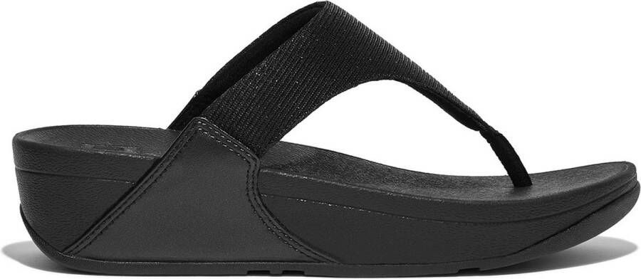 FitFlop Lulu Shimmerlux Toe Post Sandals Teenslippers zwart