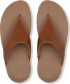 Fitflop Dianets LULU LEATHER TOEPOST pool slides pantoffel badeschoen met sleehak - Bruin