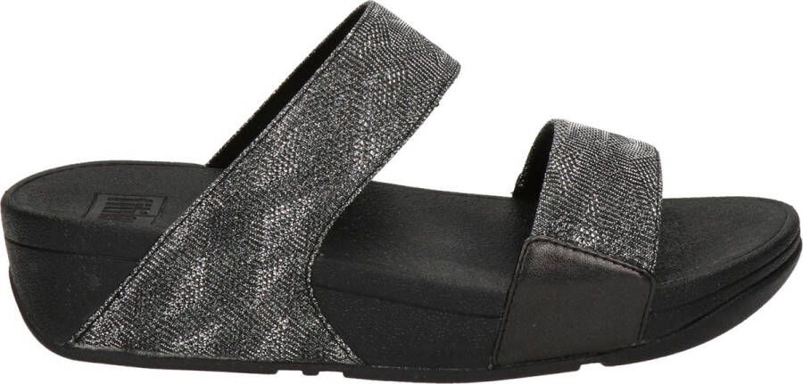 FitFlop Lulu Glitter Splash Slide dames slipper Zwart