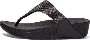 FitFlop Lulu Silky Weave Toe-Post sandalen zwart