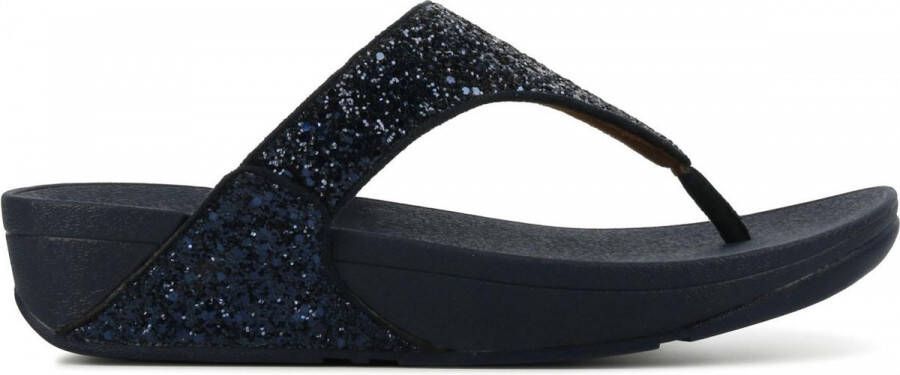 FITFLOP Teenslippers Dames Lulu Glitter Toe-post Maat: 42 Materiaal: Leer Kleur: Blauw - Foto 4