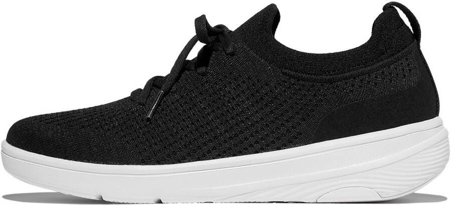 FitFlop Super-Q Knit Slip-On Laced Sneakers ZWART