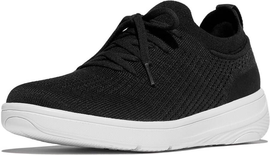 FitFlop Super-Q Knit Slip-On Laced Sneakers ZWART