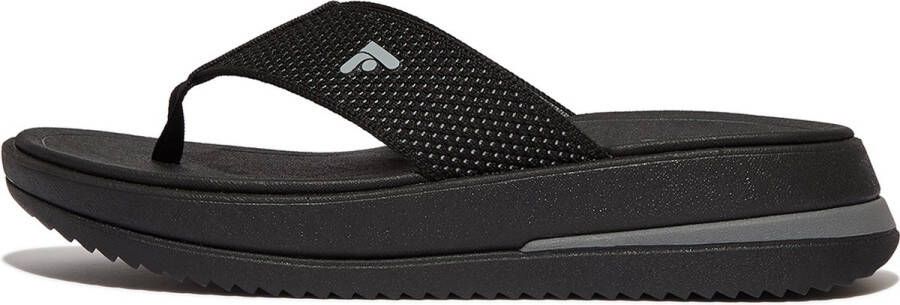 FitFlop Surff Two-Tone Webbing Toe-Post Sandals ZWART