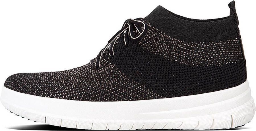 FitFlop Uberknit Slip-On High Top Sneaker laag gekleed Dames Zwart;Zwarte J30-501 -Black Bronze Metall - Foto 1