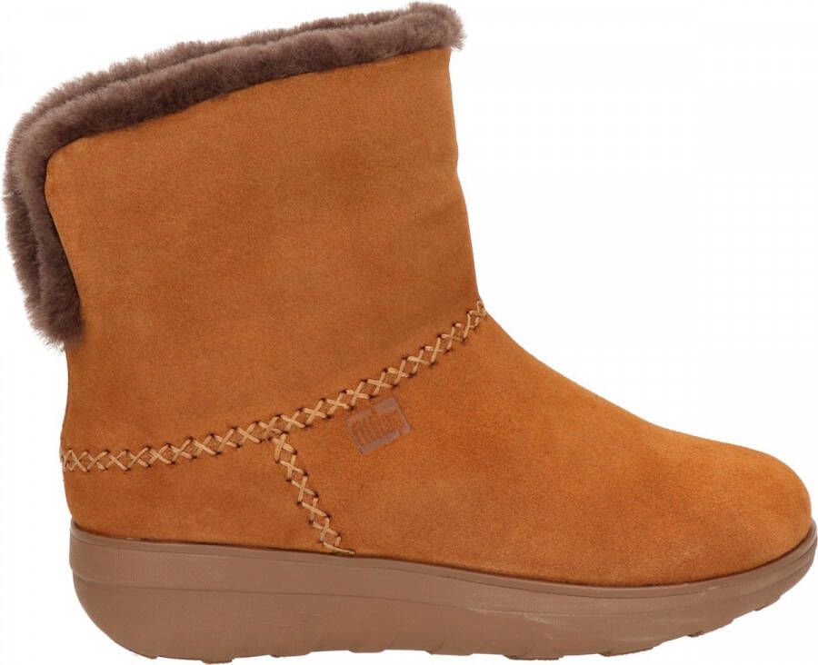 Fitflop™ Vrouwen Suède Enkellaarsjes Laarzen Damesschoenen Mukluk shorty 3 Cognac