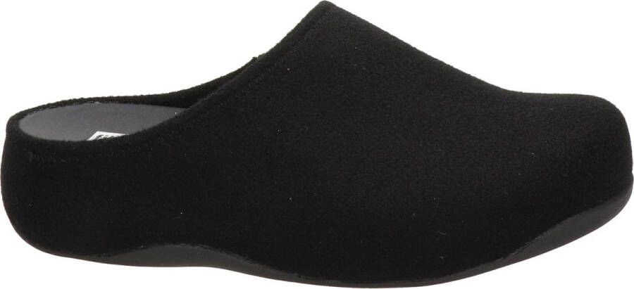 FitFlop ™ Vrouwen Harde zool Pantoffels dichte Sloffen Shuz Vilt Zwart