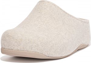 FitFlop ™ Vrouwen Harde zool Pantoffels dichte Sloffen Shuz Vilt Wit